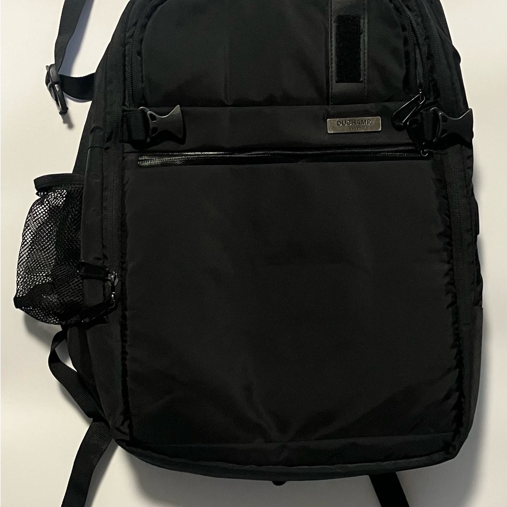 Duchamp London Expandable Travel Black Backpack Personal Item / Carry On Luggage